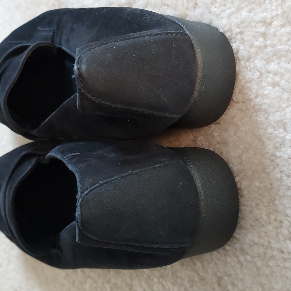 9 and Co suede loafers black soft leather slip on shoes sz 7 holiday dress up - Picture 11 of 12